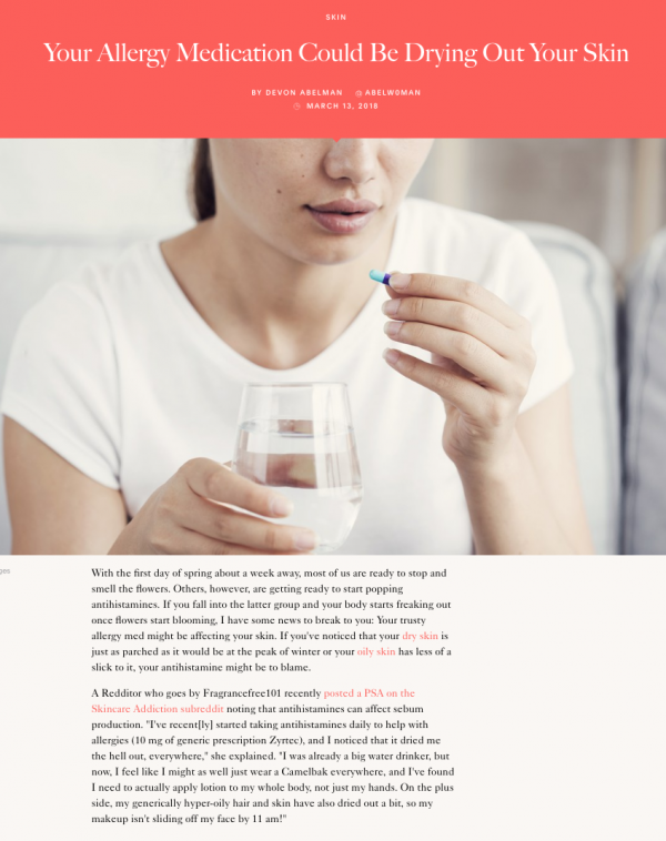 Your Allergy Medication Could Be Drying Out Your Skin Ava MD
